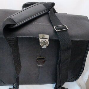 Alpine Swiss "Genuine Leather" Black Briefcase